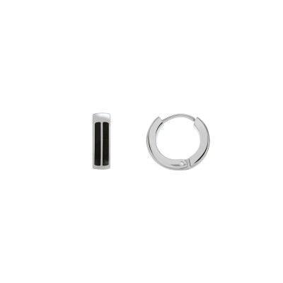 Boucles d'oreilles créoles en acier et PVD noir