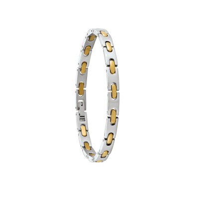 Bracelet en acier bicolore