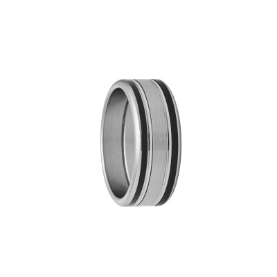 Bague en acier et résine noire