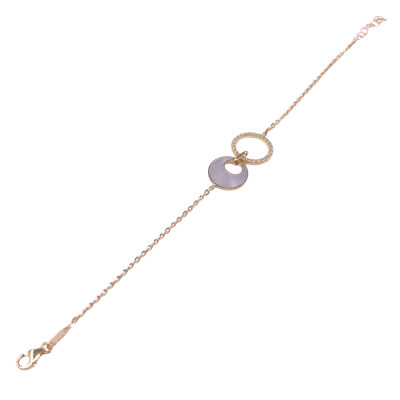 Bracelet en or jaune, diamants et nacre