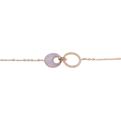Bracelet en or jaune, diamants et nacre
