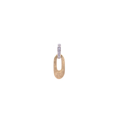 Pendentif en or jaune, bicolore, mat et brillant avec diamants
