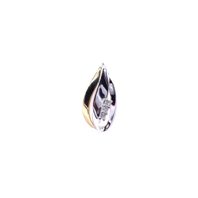 Pendentif en or jaune, or blanc et diamants