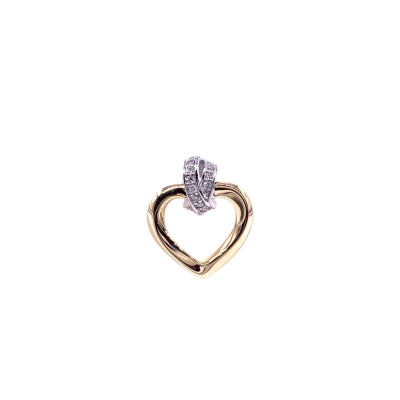 Pendentif en or jaune, or blanc et diamants