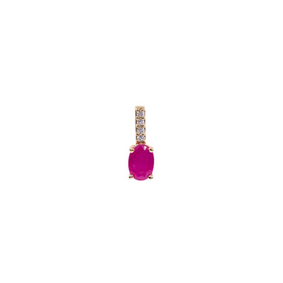 Pendentif en or jaune, rubis et diamants