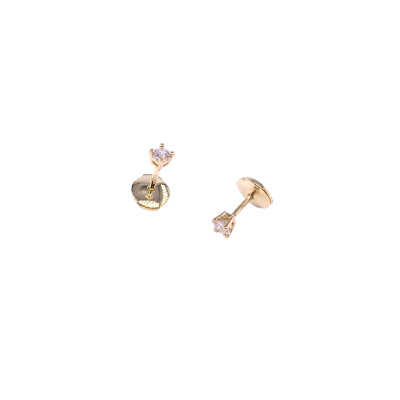 Boucles d'oreilles en or jaune et diamants