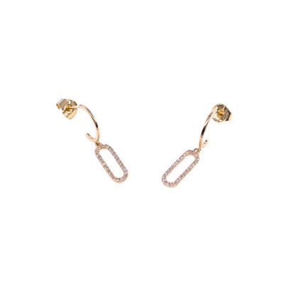 Boucles d'oreilles en or jaune et diamants