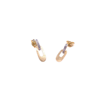 Boucles d'oreilles en or jaune et diamants