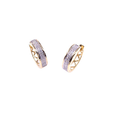 Boucles d'oreilles Créole en or jaune et diamants