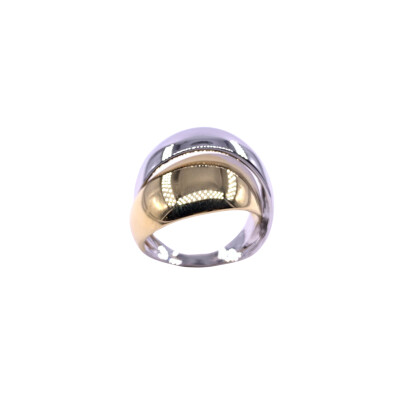 Bague en or jaune, bicolore