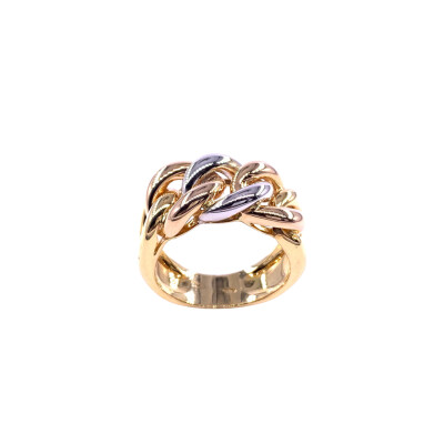 Bague en or jaune, tricolore