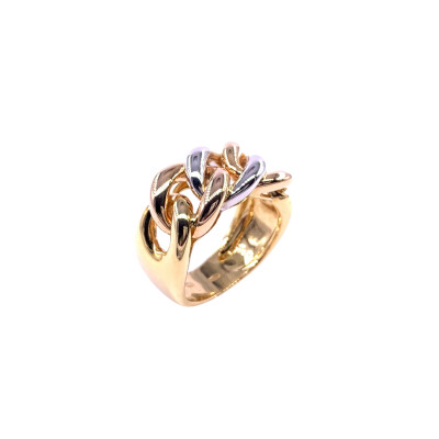 Bague en or jaune, tricolore