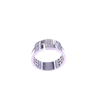 Bague en or blanc et diamants