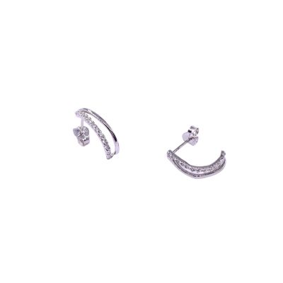 Boucles d'oreilles en or blanc et oxydes de zirconium