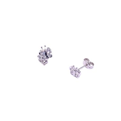 Boucles d'oreilles en or blanc motif papillon