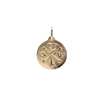 Médaille Chrisme en or jaune 17 mm