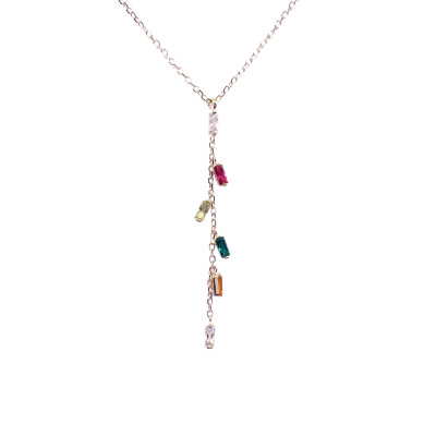 Collier en or jaune et oxydes colorés