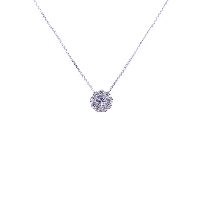 Collier en or blanc et oxydes de zirconium
