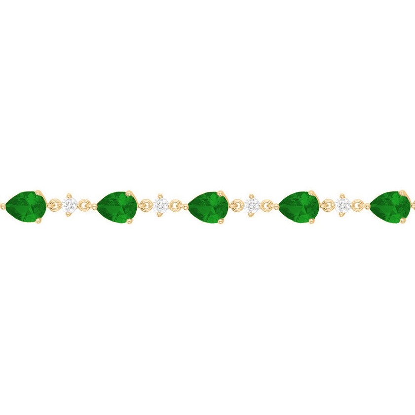 Bracelet Griffe Rouge en plaqué or jaune, oxyde coloré vert et oxyde de zirconium vue 1