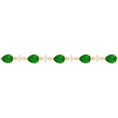 Bracelet Griffe Rouge en plaqué or jaune, oxyde coloré vert et oxyde de zirconium