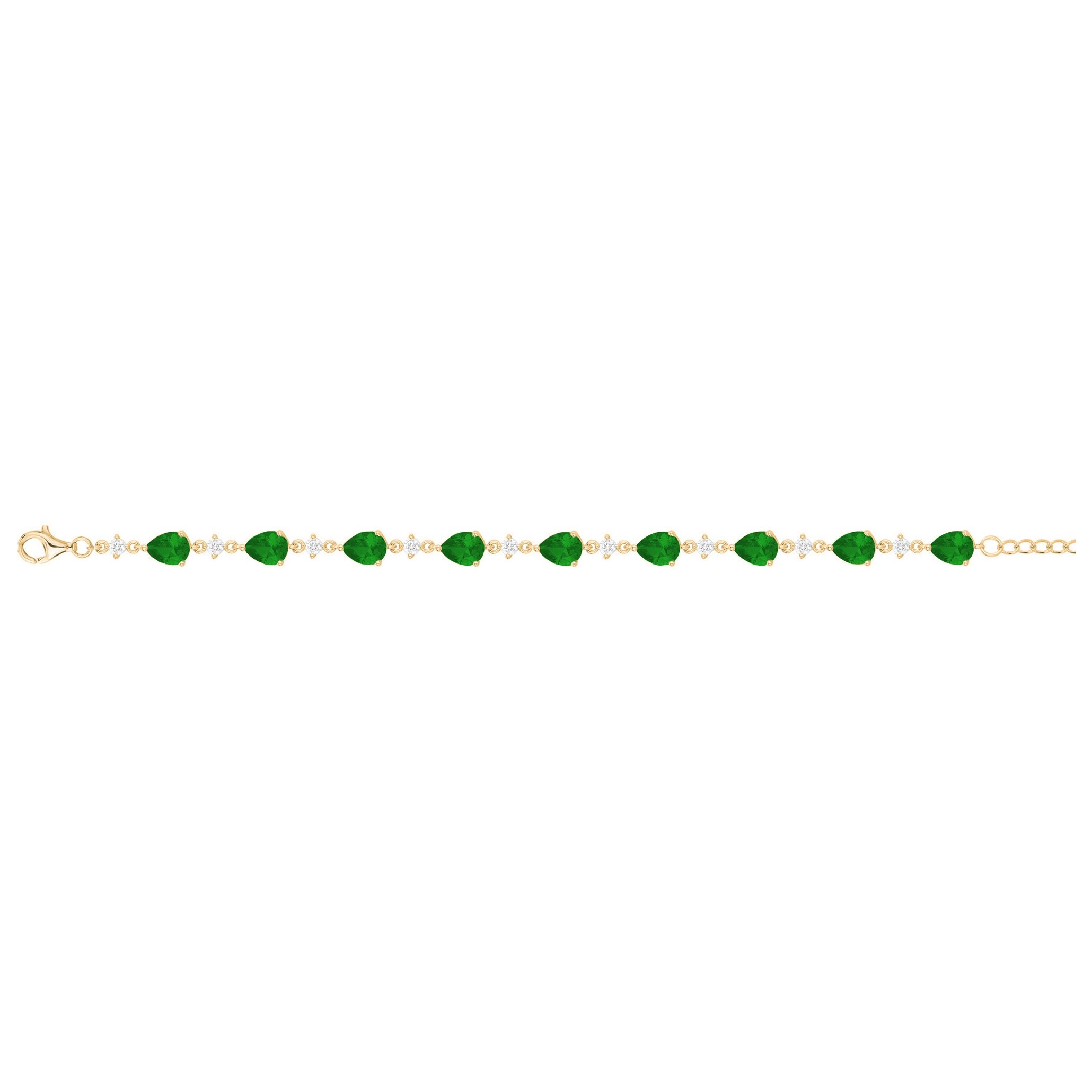 Bracelet Griffe Rouge en plaqué or jaune, oxyde coloré vert et oxyde de zirconium vue 2