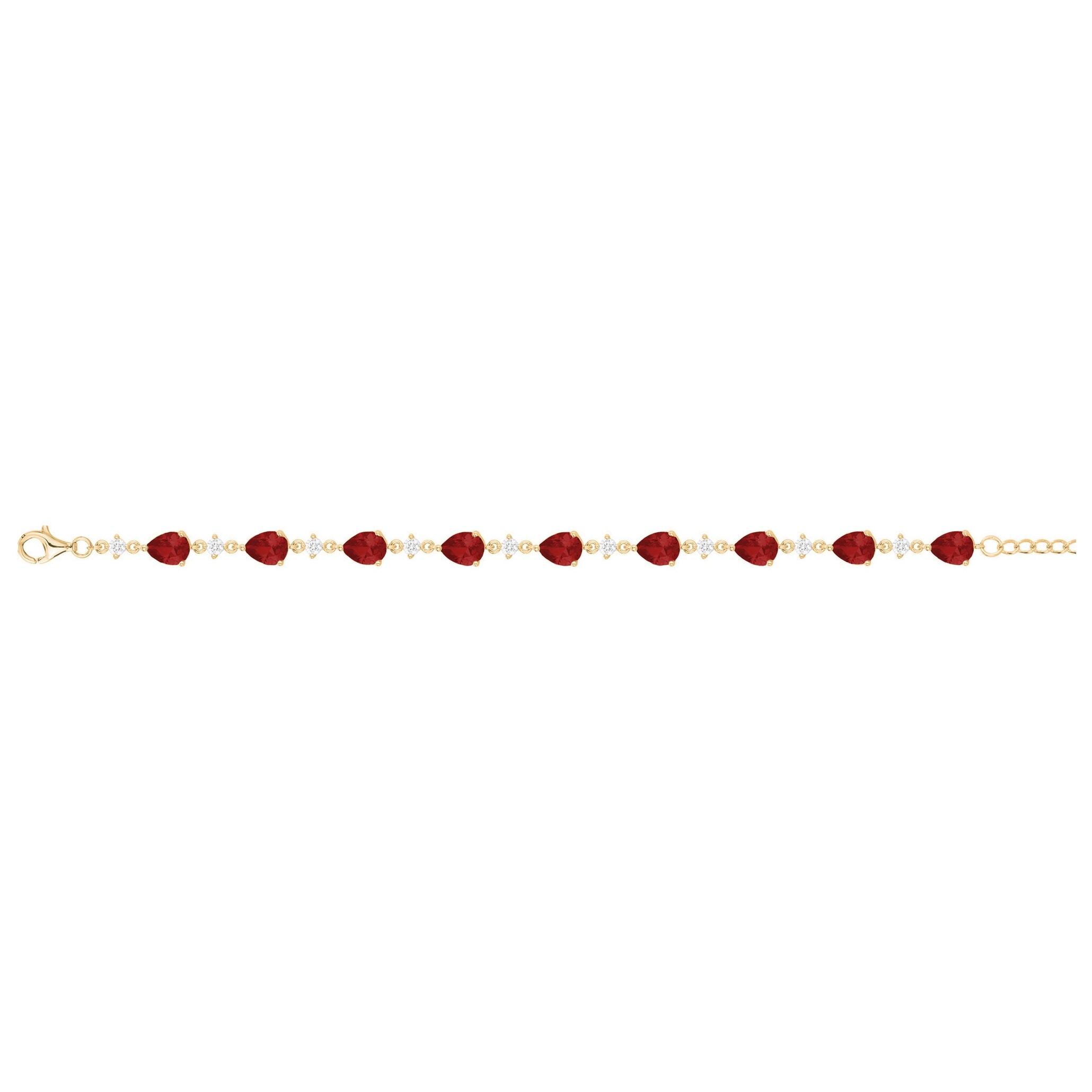 Bracelet Griffe Rouge en plaqué or jaune, oxyde coloré rouge et oxyde de zirconium vue 2
