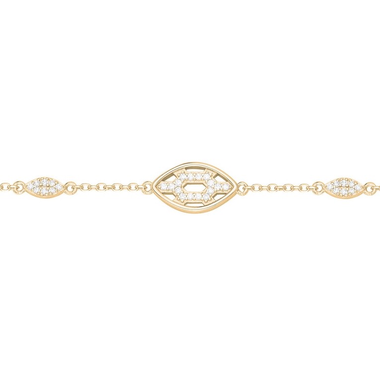 Bracelet en plaqué or et oxydes de zirconium vue 1