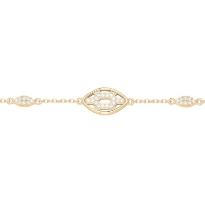 Bracelet en plaqué or et oxydes de zirconium
