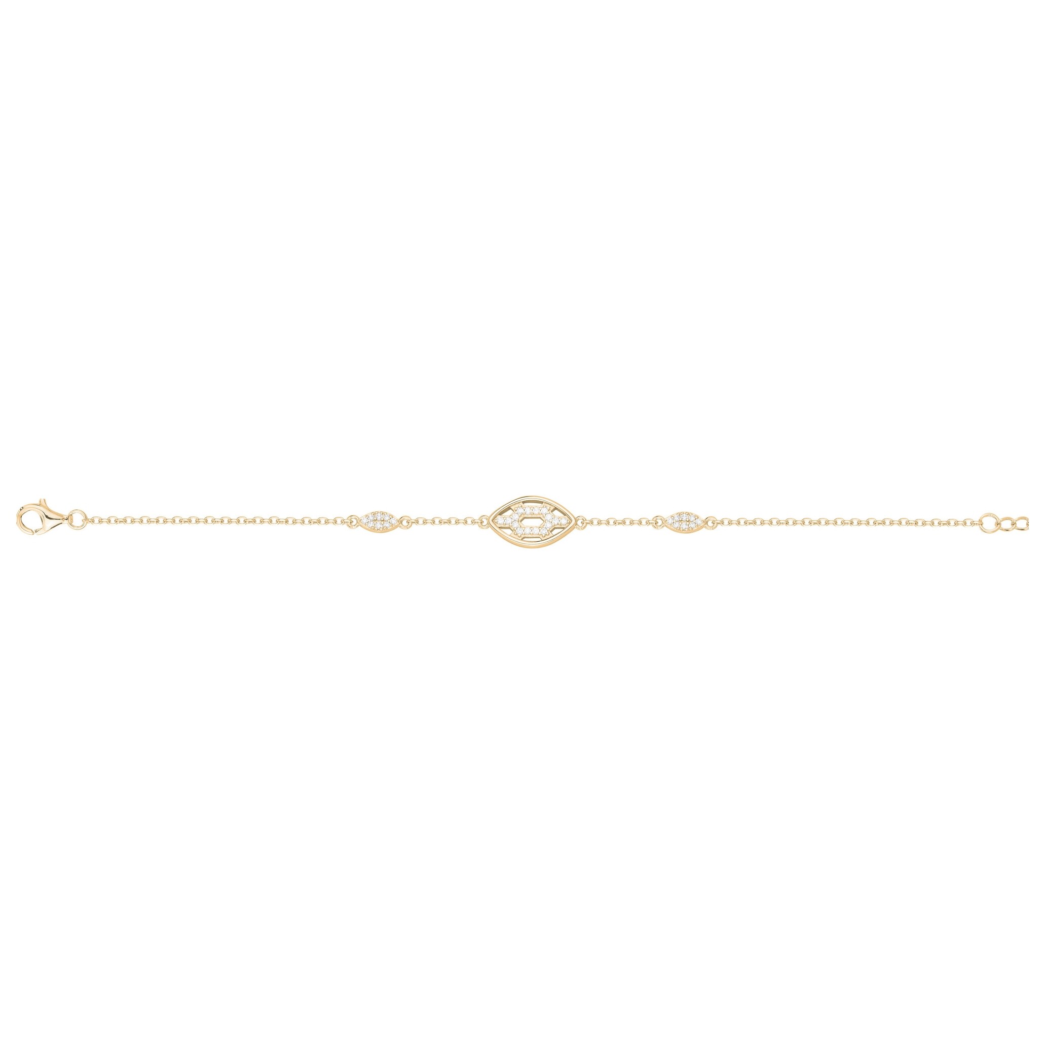 Bracelet en plaqué or et oxydes de zirconium vue 2