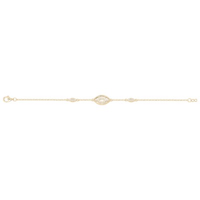 Bracelet en plaqué or et oxydes de zirconium