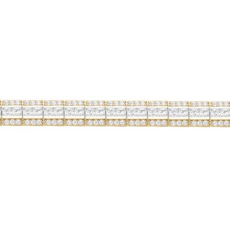 Bracelet en plaqué or et oxyde de zirconium vue 1
