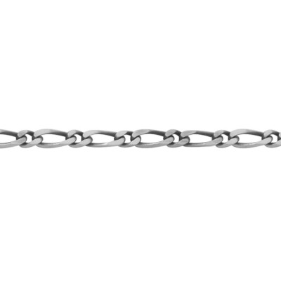 Chaîne maille alternée en argent vieilli, 4mm