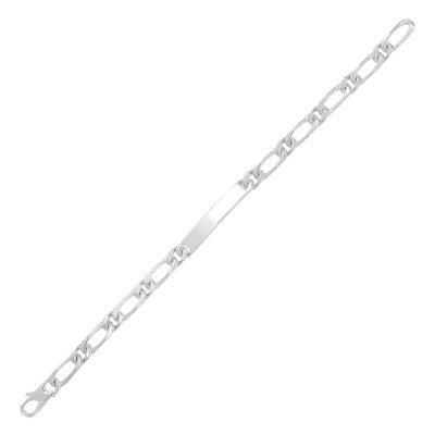 Gourmette maille cheval alternée en argent poli, 6mm