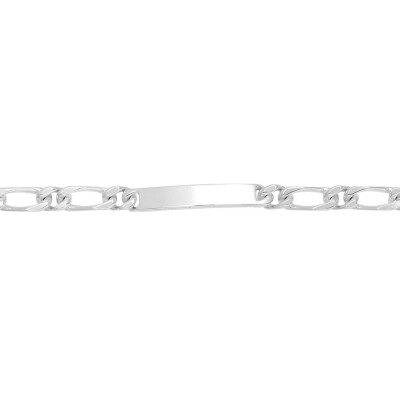 Gourmette maille cheval alternée en argent poli, 6mm