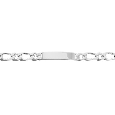 Gourmette maille cheval alternée en argent poli, 8mm