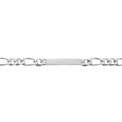 Gourmette maille cheval alternée en argent poli, 6mm