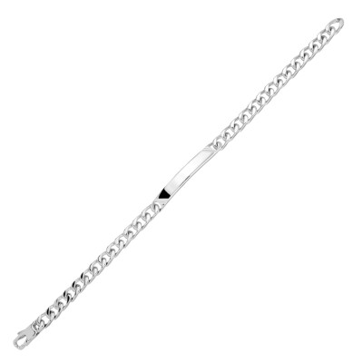 Gourmette maille gourmette en argent poli, 5mm