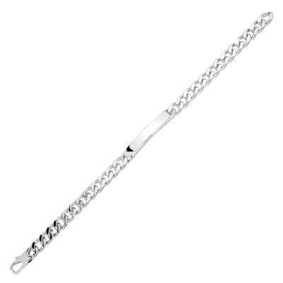 Gourmette maille gourmette en argent poli, 6mm