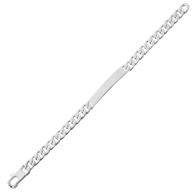 Gourmette maille gourmette en argent poli, 7mm