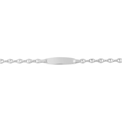 Gourmette bébé maille grain de café en argent poli