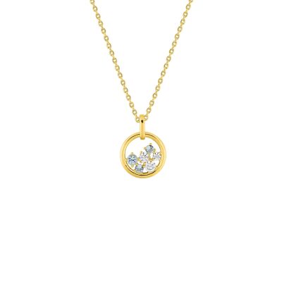 Collier en plaqué or et oxydes de zirconium