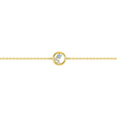 Bracelet en plaqué or et oxydes de zirconium