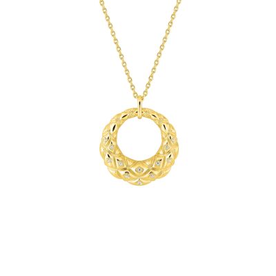 Collier en plaqué or et oxydes de zirconium