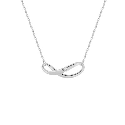 Collier en argent et oxydes de zirconium, motif infini