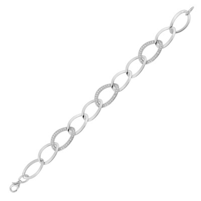 Bracelet en argent et oxydes de zirconium
