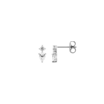 Boucles d'oreilles en argent et oxydes de zirconium