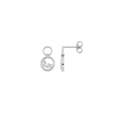 Boucles d'oreilles en argent et oxydes de zirconium