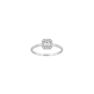Bague en argent et oxydes de zirconium