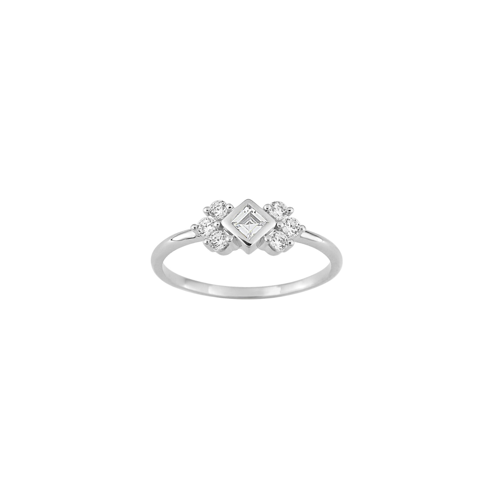 Bague en argent et oxydes de zirconium
