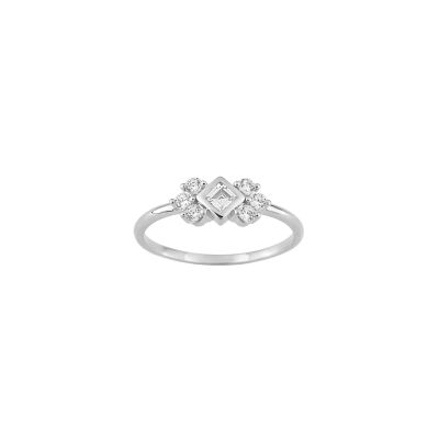 Bague en argent et oxydes de zirconium
